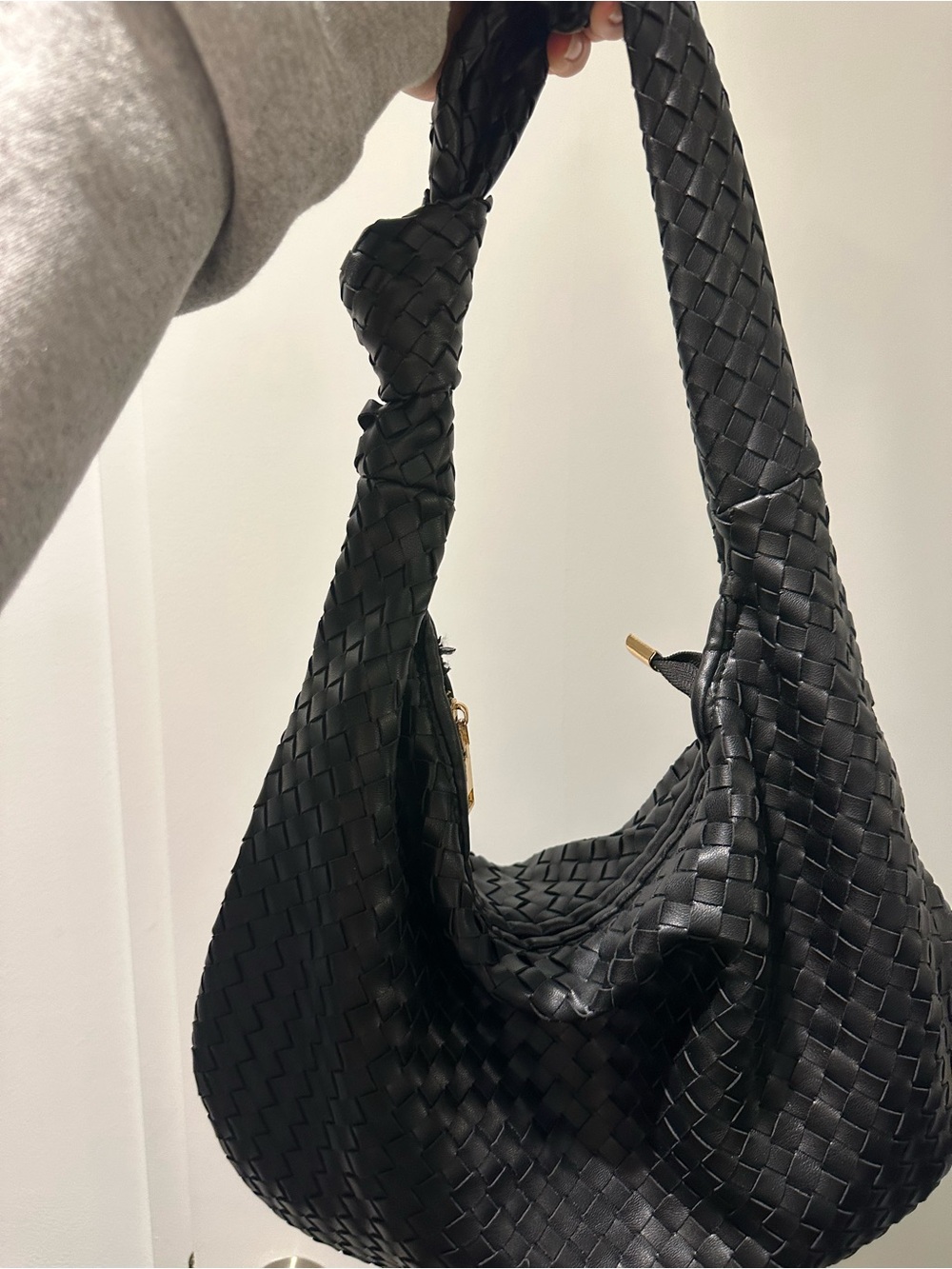 Anthropologie vegan leather woven knot bag